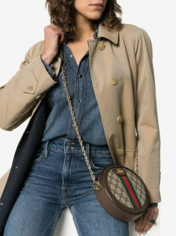 Genuine Leather Gucci Ophidia Mini GG Round with box