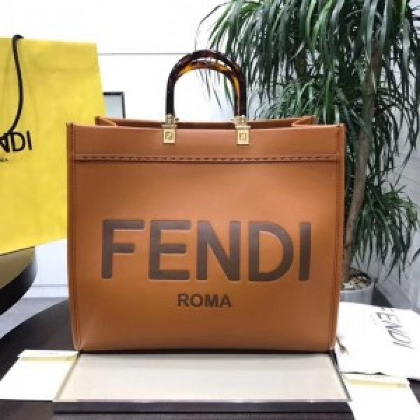 Fendi roma plain ladies trendy leather handbag with dust cover premium quality