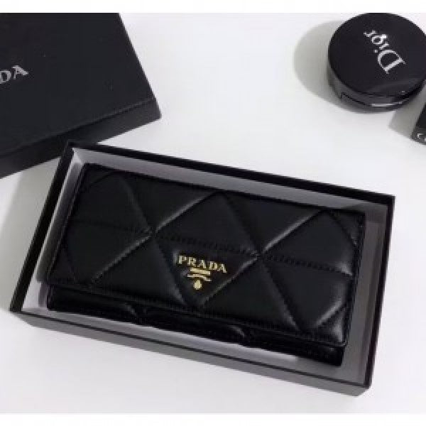 Prada leather quality long wallet premium quality with box