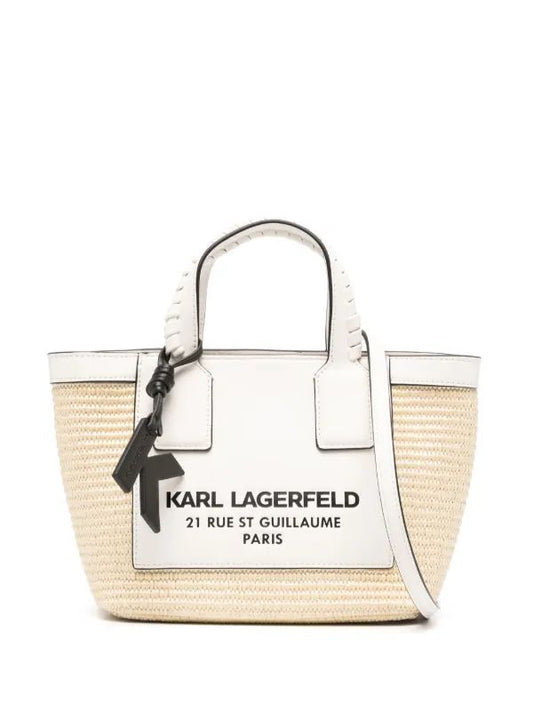 KARL LAGERFELD LEATHER STRUCTURED HANDHELD BAG