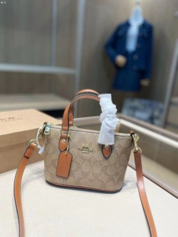 COACH MINI ROWAN COFFEE SATCHEL BAG (WITH BOX)