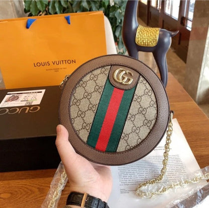 Genuine Leather Gucci Ophidia Mini GG Round with box