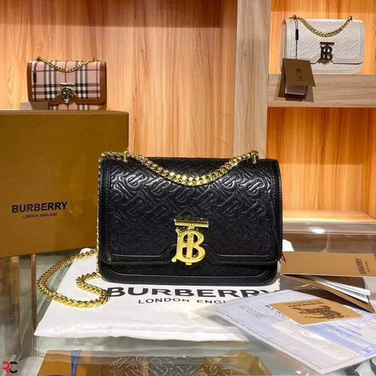 Burberry TB Monogram Quilted Shoulder Bag With OG Box & Dust Bag
