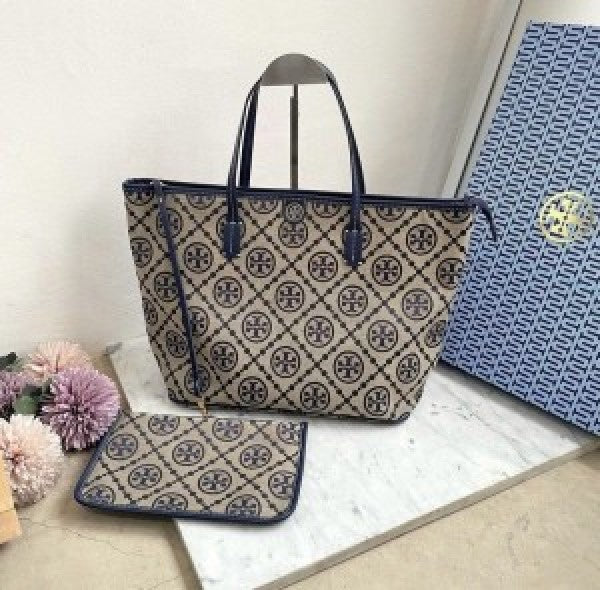 Tory Burch T Monogram Tote With & Dust Bag & Extra