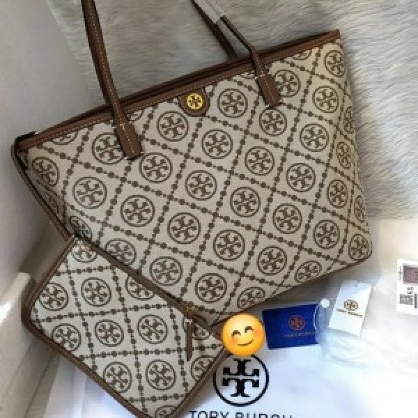 Tory Burch T Monogram Tote With & Dust Bag & Extra
