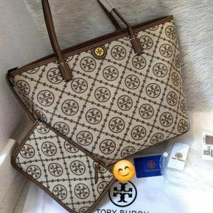 Tory Burch T Monogram Tote With & Dust Bag & Extra