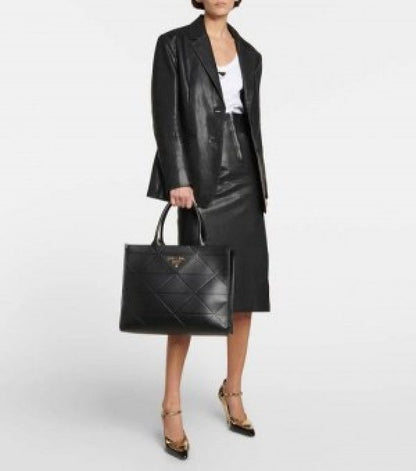 Prada leather symbole tote bag with dust cover & dust bag