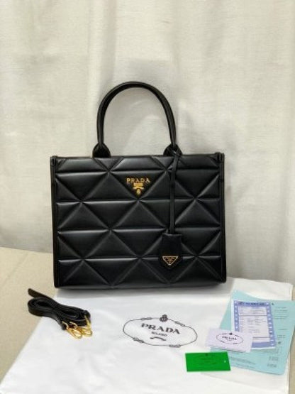 Prada leather symbole tote bag with dust cover & dust bag
