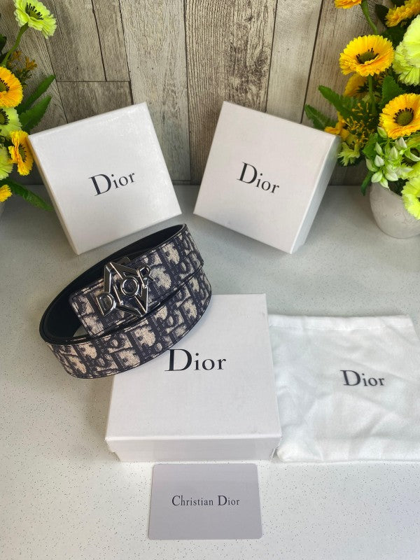 CD DIOR MENS BELT WID OG BOX CARD & DUST BAG