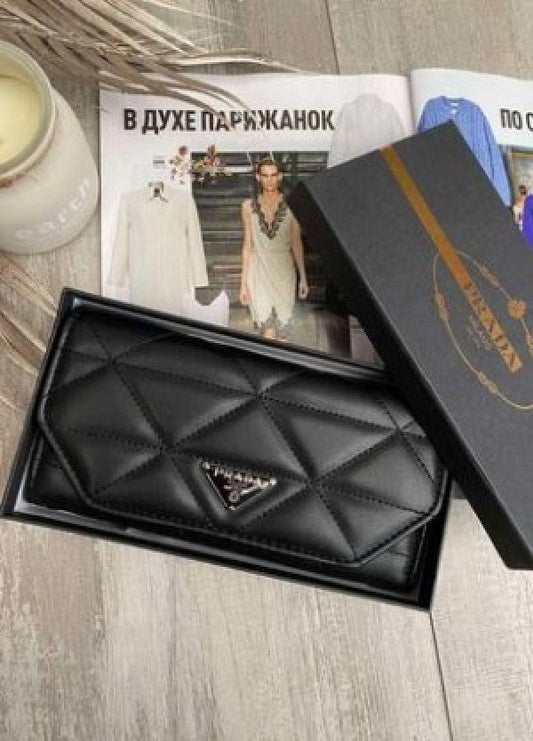 Prada leather quality long wallet premium quality with box