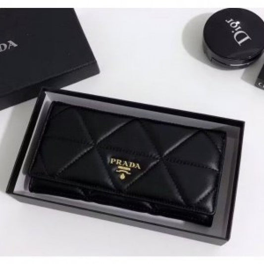 Prada leather quality long wallet premium quality with box