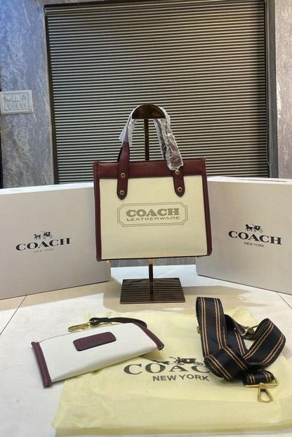 Coach field tote bag with og folding box