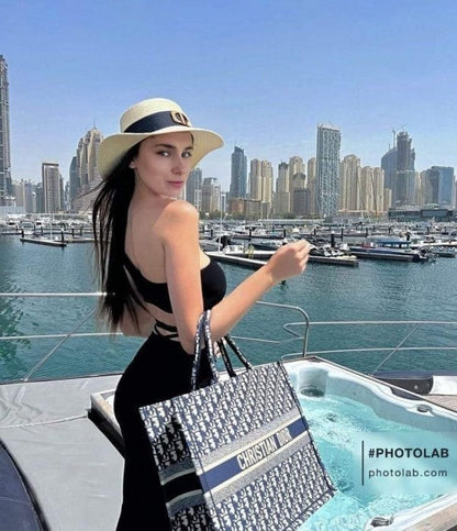 Christian Dior book tote bag premium quality with scarf&og box