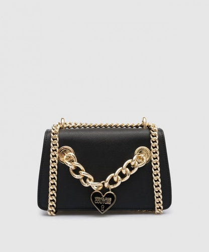 VERSACE JEANS COUTURE Deluxe Chain Black Messenger Bag with box