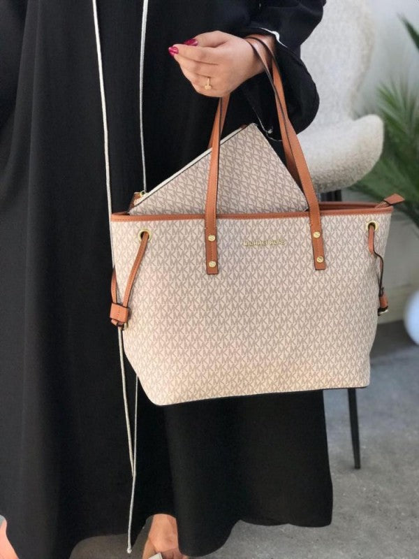 Michael Kors Jet Set Brown Travel Tote With Wallet