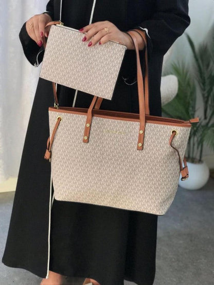 Michael Kors Jet Set Brown Travel Tote With Wallet