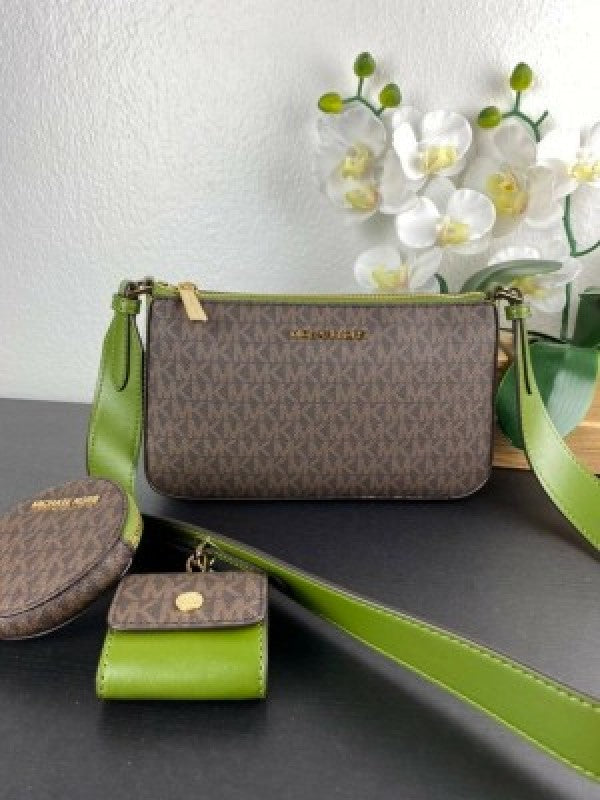 Michael Kors Jet Set Travel Crossbody Bag With Box Dust Bag Sling Belt Coin pouch Earpod Card