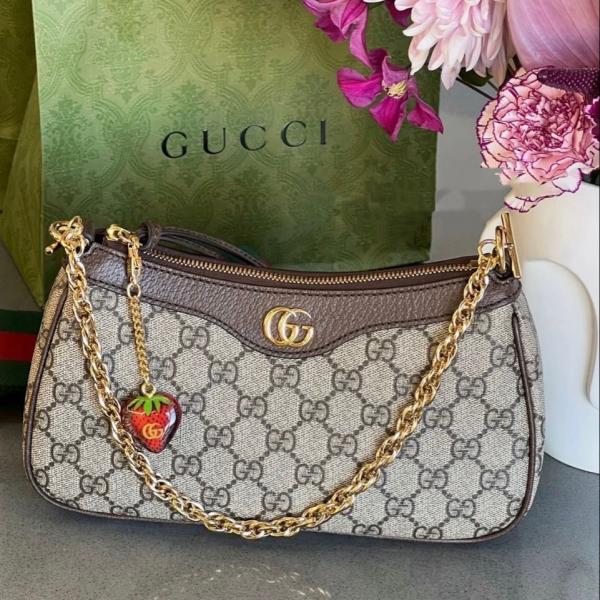 Gucci ophidia gg shoulder bag with cherry zip double box red box packing(carry bag)