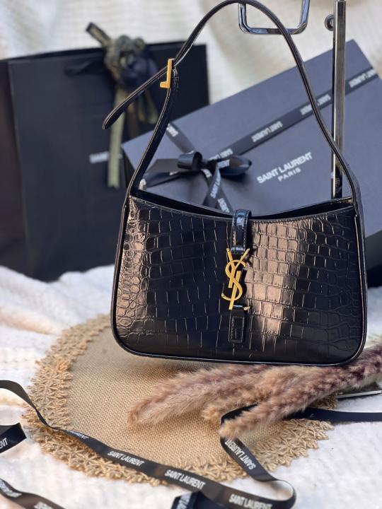 YSL BLACK PREMIUM LEATHER HAND BAG WITH OG BOX