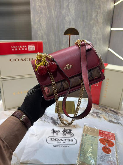 coach Klare Crossbody In Blocked Signature Canvas With box