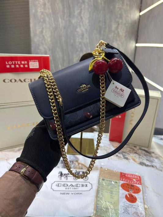 coach Klare Crossbody In Blocked Signature Canvas With box