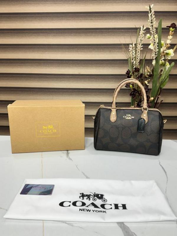 Coach Rowan Satchel In Signature Blocked Bag With Box Dustbag SlingBelt