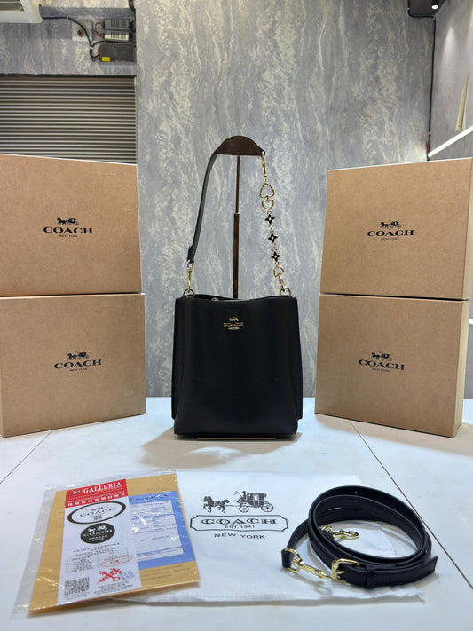 Coach mollie signature bucket bag with extra long sling and carry bag