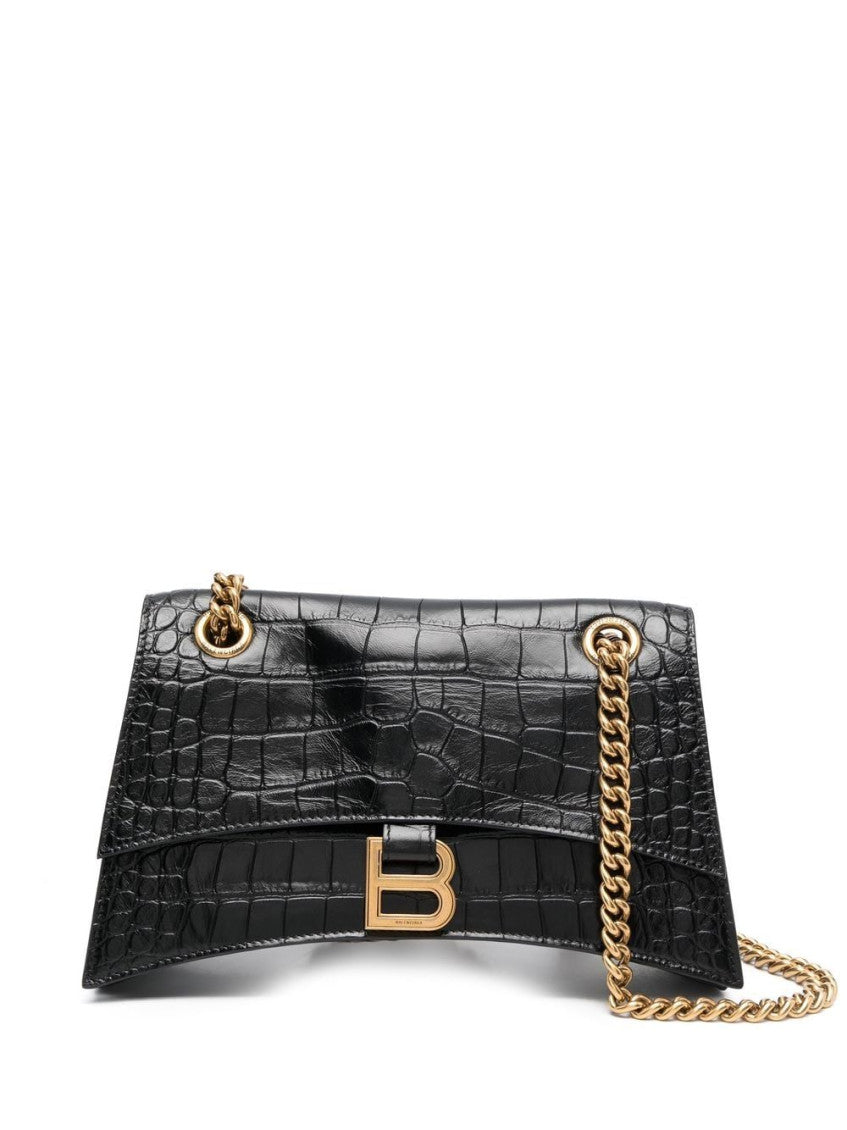 Balenciaga Crush Small Chain Bag Embossed Black with box
