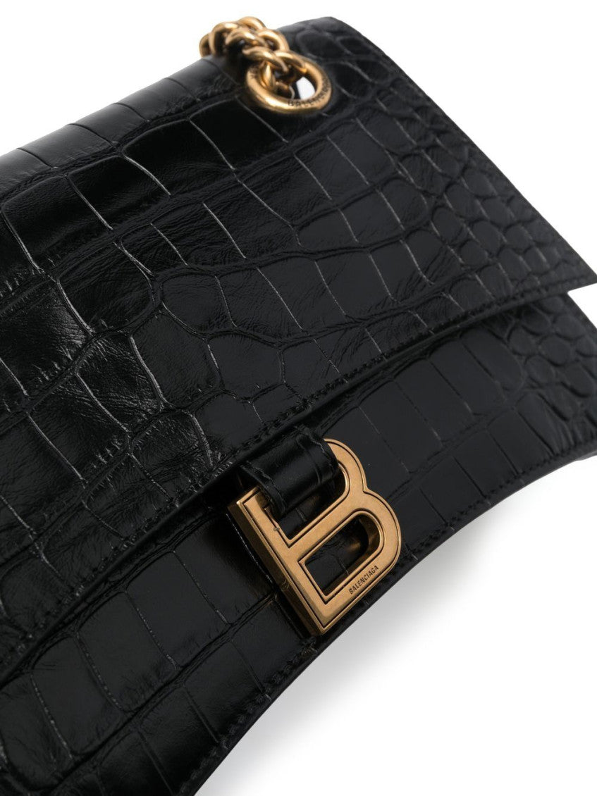 Balenciaga Crush Small Chain Bag Embossed Black with box